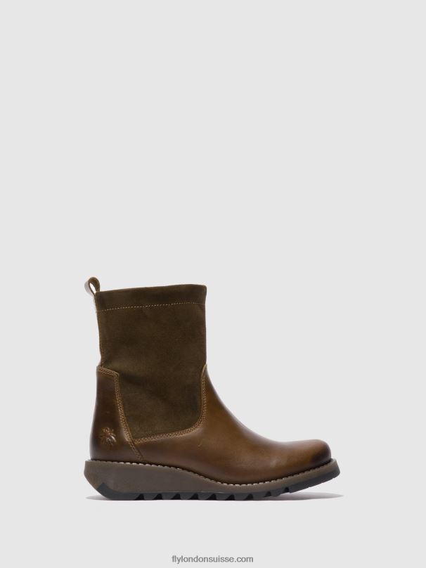 860NR318 bottes zippées sauk794 Fly London tapis/huile suède olive/boue femmes
