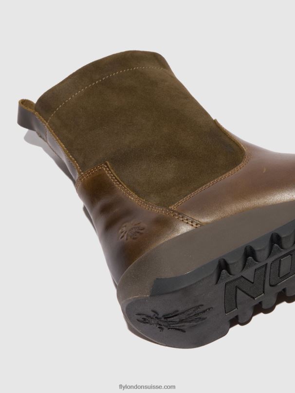 860NR318 bottes zippées sauk794 Fly London tapis/huile suède olive/boue femmes