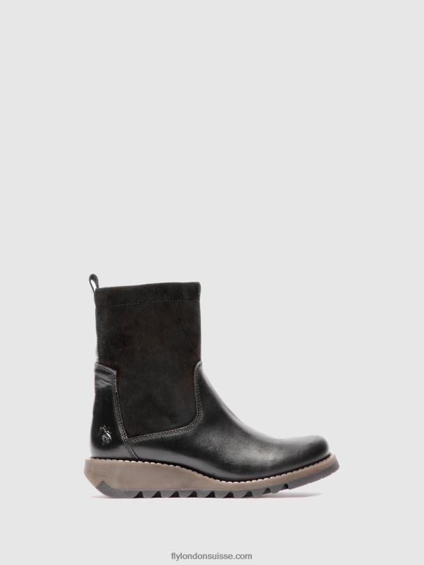 860NR319 bottes zippées sauk794 Fly London tapis/suède noir femmes
