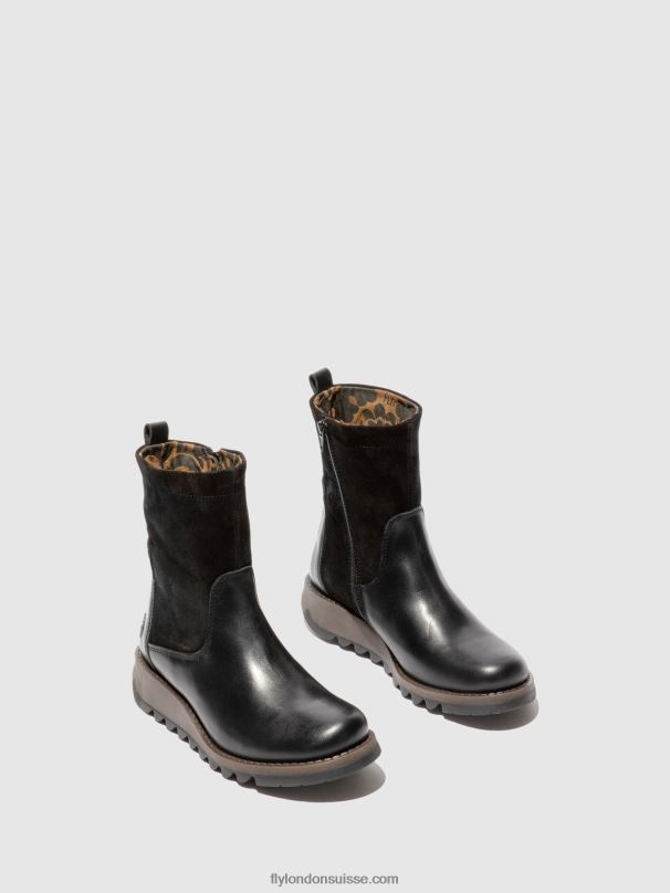 860NR319 bottes zippées sauk794 Fly London tapis/suède noir femmes