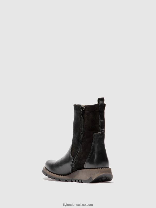 860NR319 bottes zippées sauk794 Fly London tapis/suède noir femmes