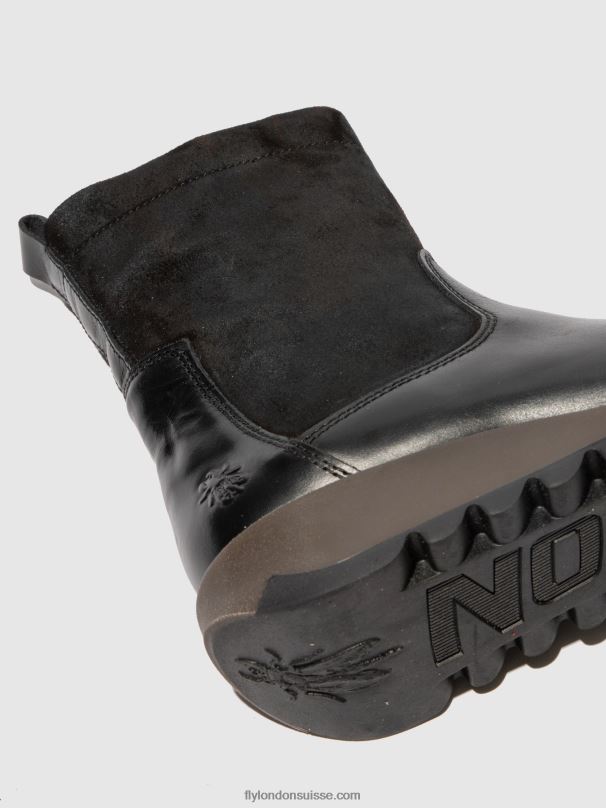 860NR319 bottes zippées sauk794 Fly London tapis/suède noir femmes