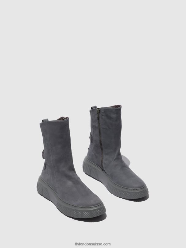860NR323 bottes zippées esen485 Fly London sorano bleu gris femmes
