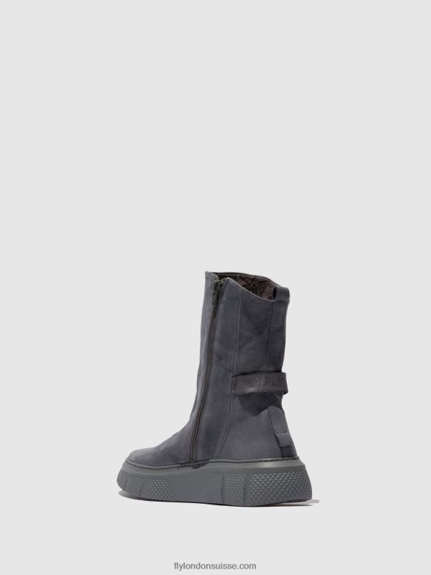 860NR323 bottes zippées esen485 Fly London sorano bleu gris femmes