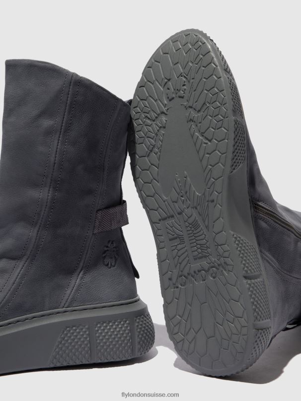 860NR323 bottes zippées esen485 Fly London sorano bleu gris femmes