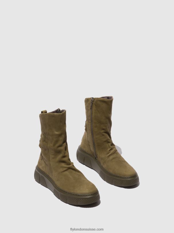 860NR324 bottes zippées esen485 Fly London armée sorano femmes