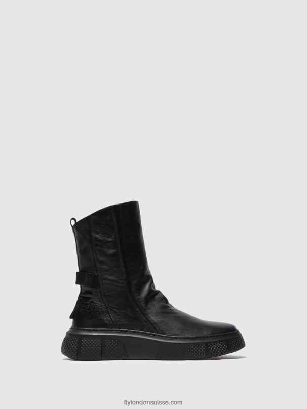 860NR325 bottes zippées esen485 Fly London Dublin noir (semelle noire) femmes