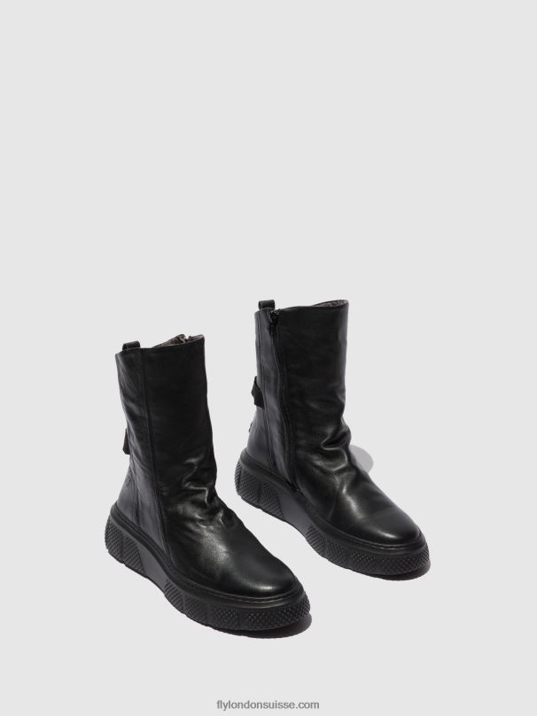 860NR325 bottes zippées esen485 Fly London Dublin noir (semelle noire) femmes