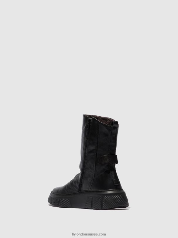 860NR325 bottes zippées esen485 Fly London Dublin noir (semelle noire) femmes