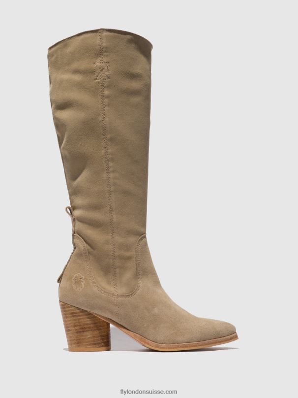 860NR326 bottes zippées ames826 Fly London crème suède femmes