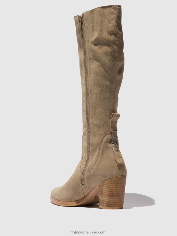860NR326 bottes zippées ames826 Fly London crème suède femmes