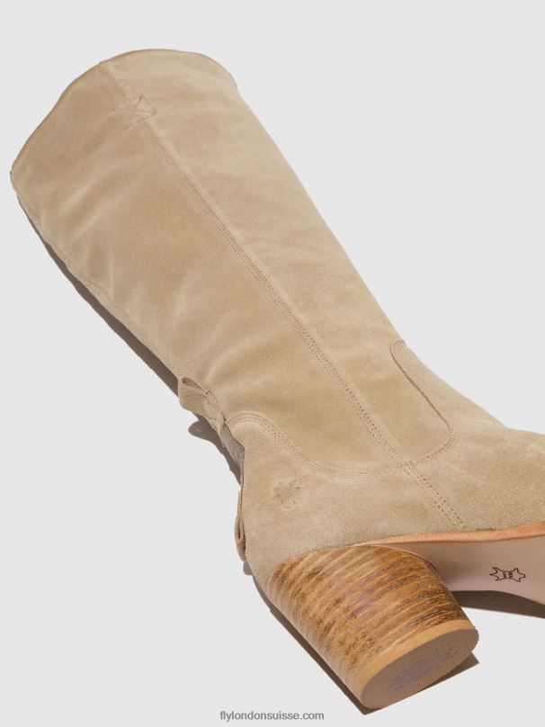 860NR326 bottes zippées ames826 Fly London crème suède femmes