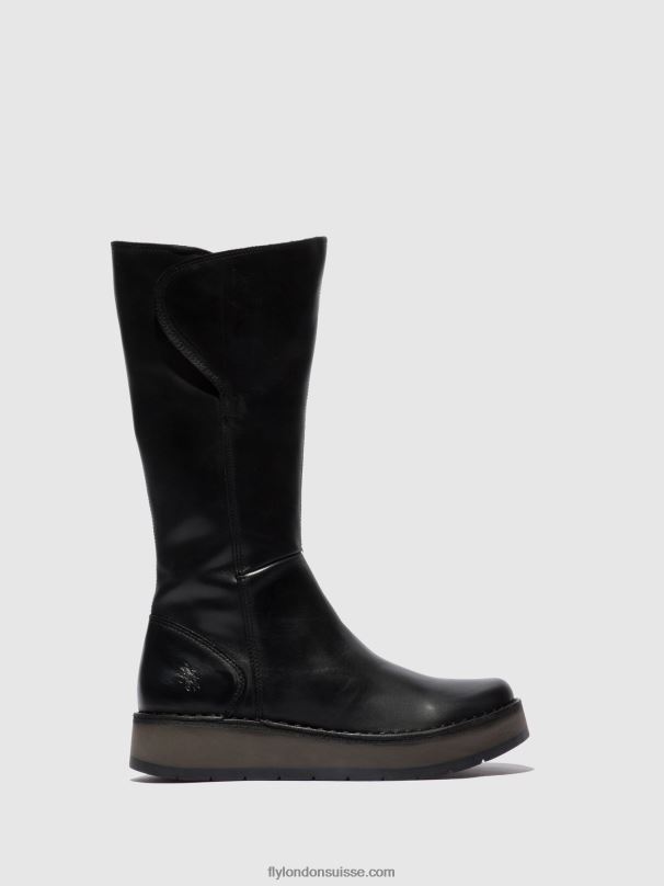 860NR339 bottes zippées rhea042 Fly London tapis noir femmes
