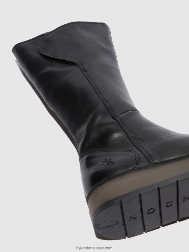 860NR339 bottes zippées rhea042 Fly London tapis noir femmes