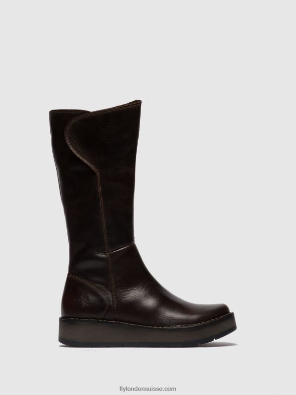 860NR341 bottes zippées rhea042 Fly London tapis dk. brun femmes