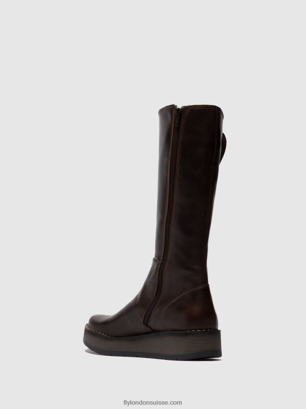 860NR341 bottes zippées rhea042 Fly London tapis dk. brun femmes