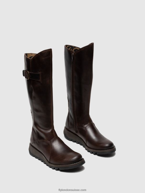 860NR342 bottes zippées mol 2 dk Fly London brun femmes
