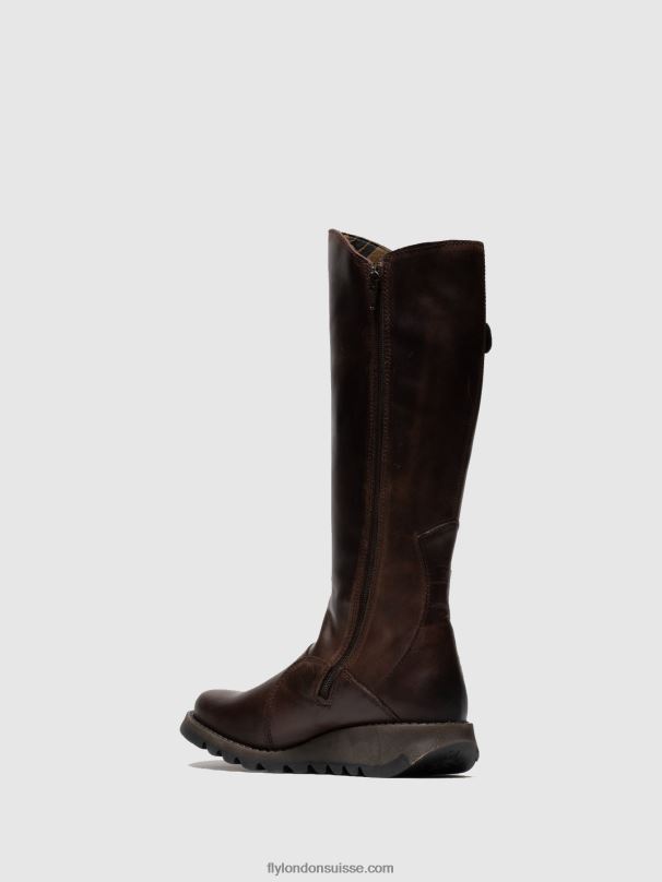 860NR342 bottes zippées mol 2 dk Fly London brun femmes