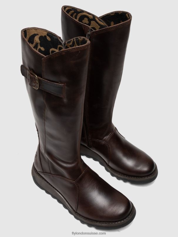 860NR342 bottes zippées mol 2 dk Fly London brun femmes