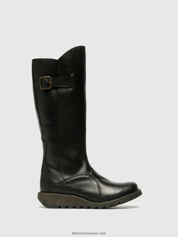 860NR353 bottes zippées mol 2 Fly London noir femmes