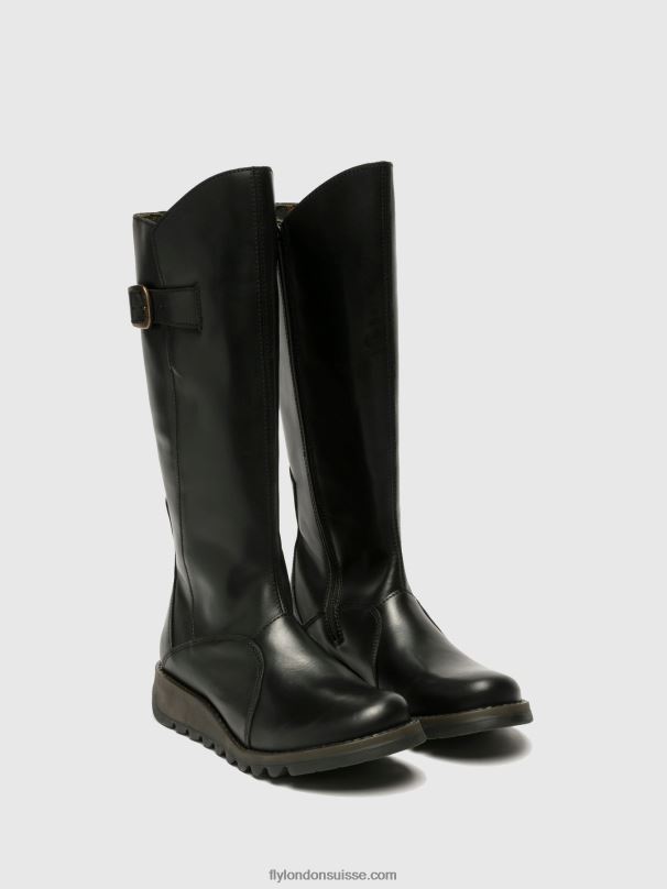 860NR353 bottes zippées mol 2 Fly London noir femmes
