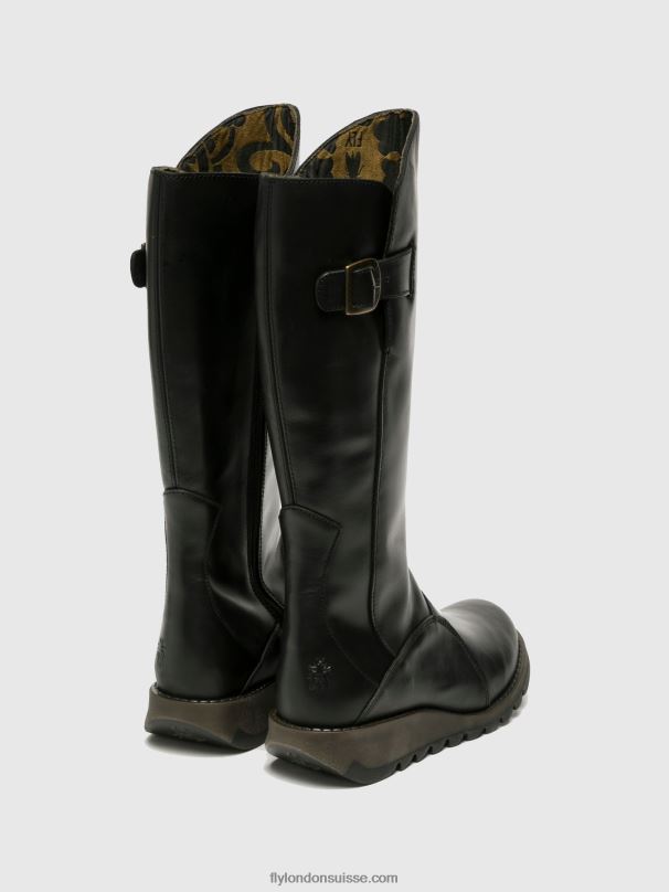 860NR353 bottes zippées mol 2 Fly London noir femmes
