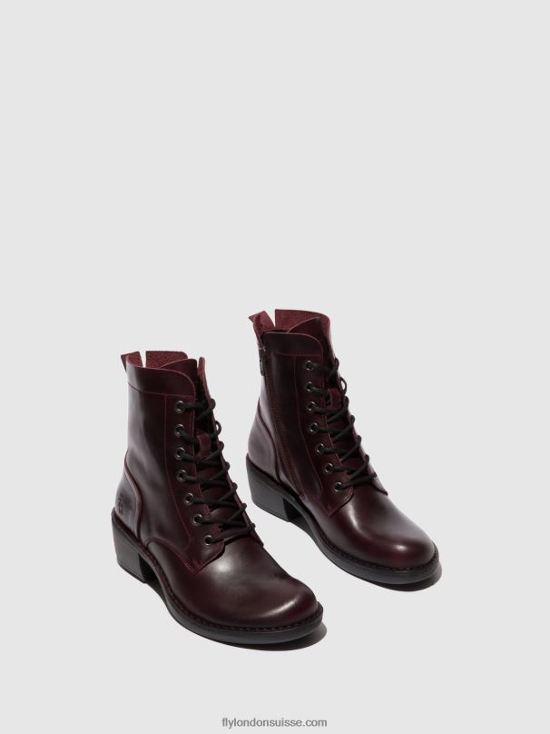 860NR100 bottines à lacets milu044 Fly London vin femmes