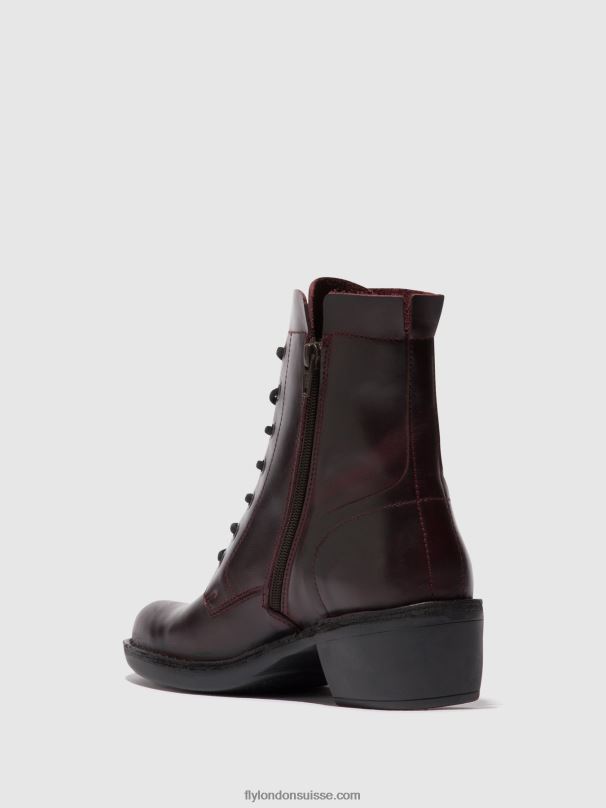 860NR100 bottines à lacets milu044 Fly London vin femmes