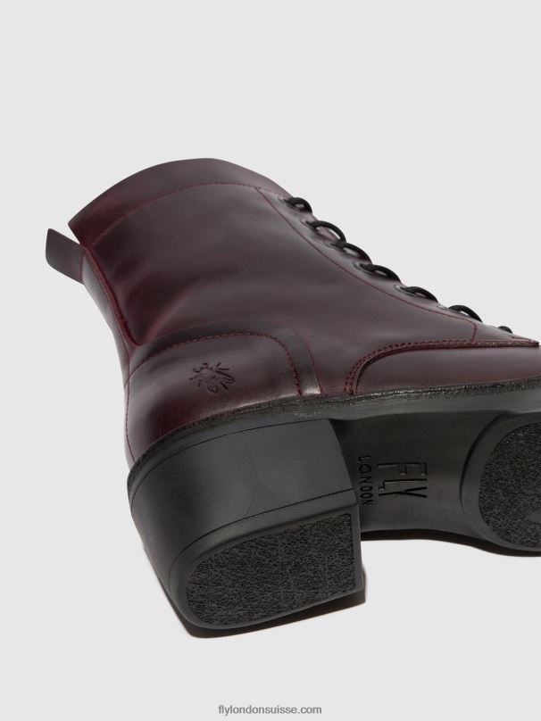 860NR100 bottines à lacets milu044 Fly London vin femmes