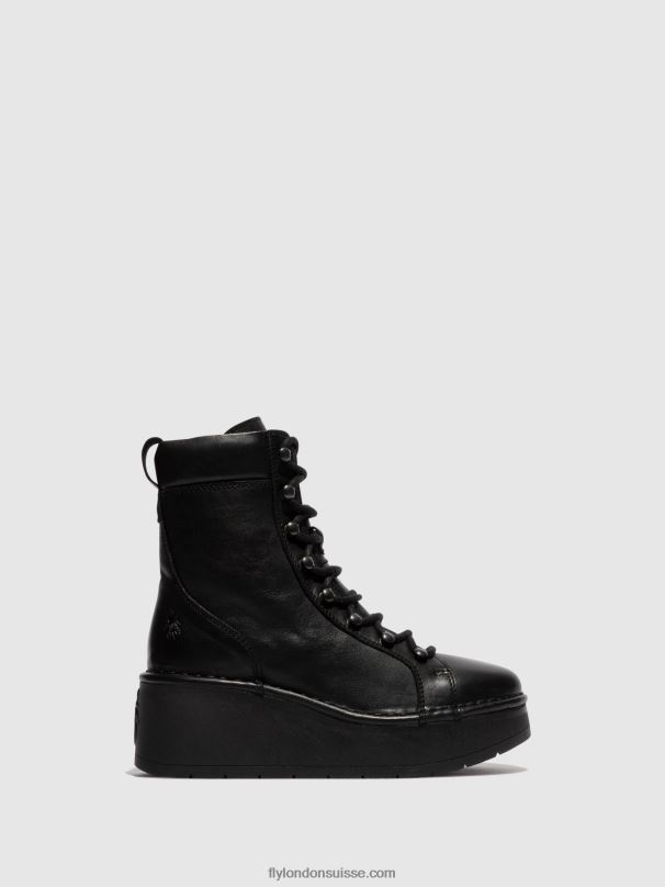 860NR102 bottines à lacets hand247 Fly London noir femmes