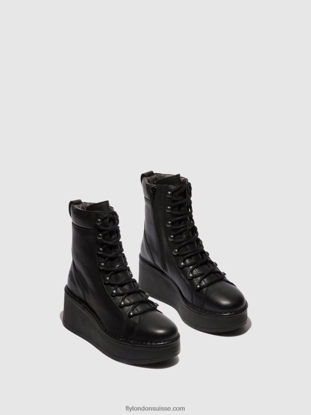 860NR102 bottines à lacets hand247 Fly London noir femmes