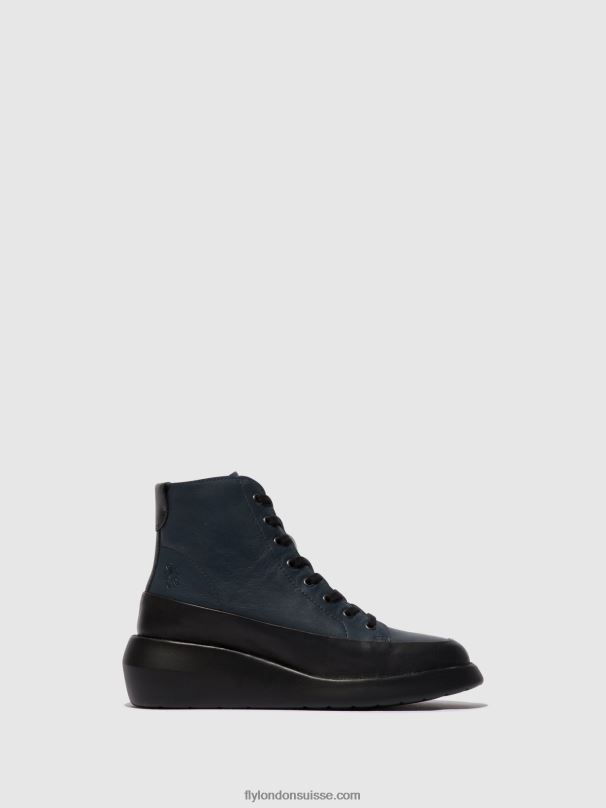 860NR106 bottines à lacets boze515 Fly London noir/marine femmes