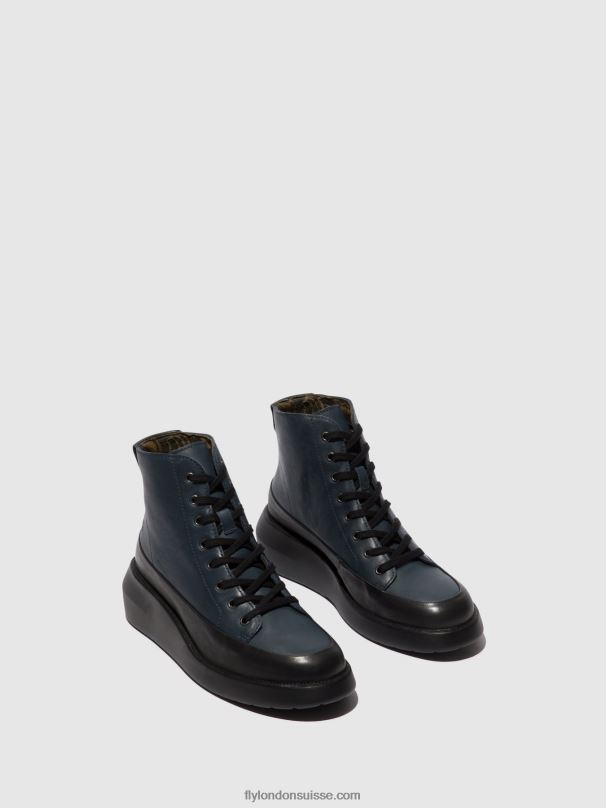 860NR106 bottines à lacets boze515 Fly London noir/marine femmes