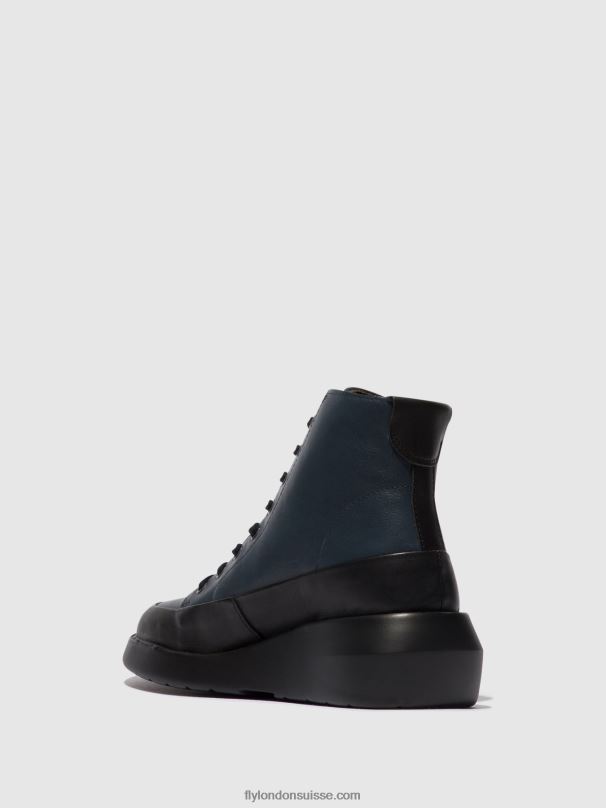 860NR106 bottines à lacets boze515 Fly London noir/marine femmes