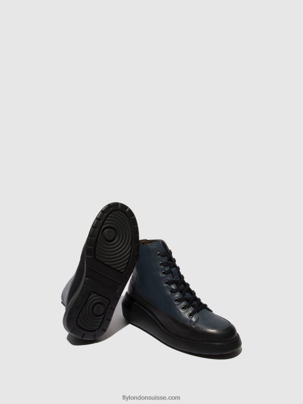 860NR106 bottines à lacets boze515 Fly London noir/marine femmes