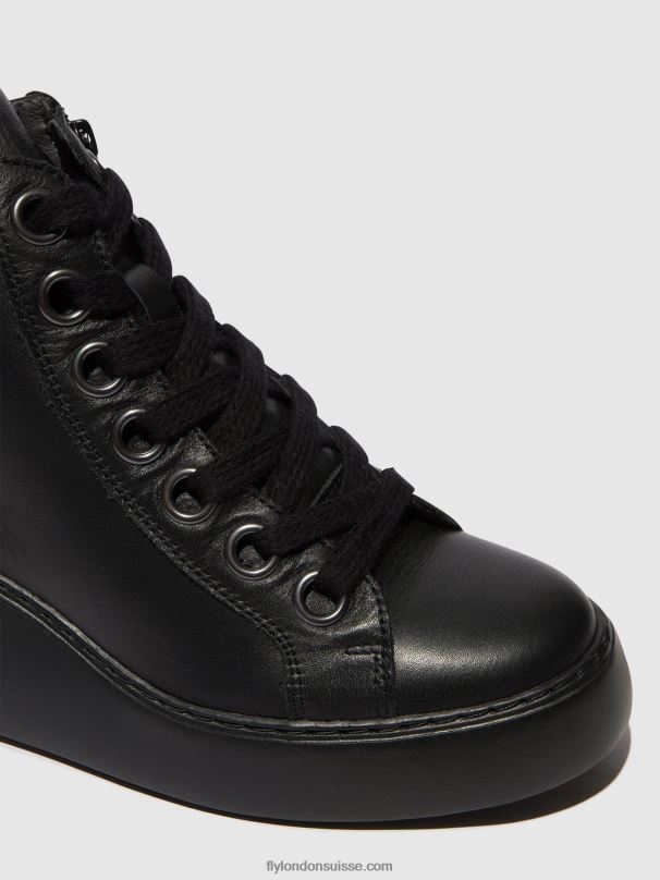 860NR108 bottines à lacets dice468 Fly London noir (semelle noire) femmes