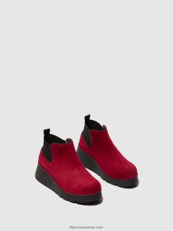 860NR111 bottines élastiquées pada403 Fly London rouge femmes