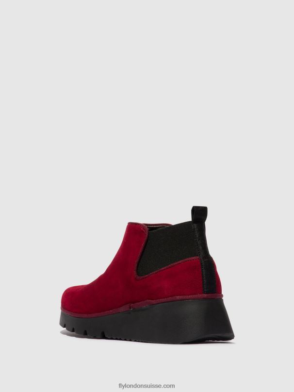 860NR111 bottines élastiquées pada403 Fly London rouge femmes