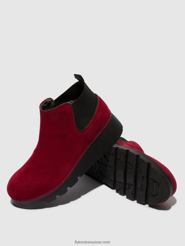 860NR111 bottines élastiquées pada403 Fly London rouge femmes