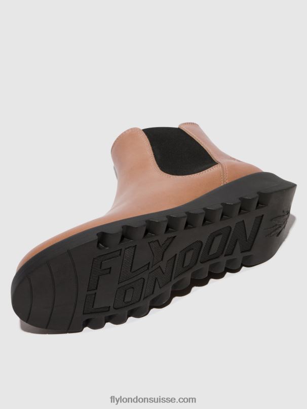 860NR117 bottines chelsea Fly London salv rose (élastique noir) femmes