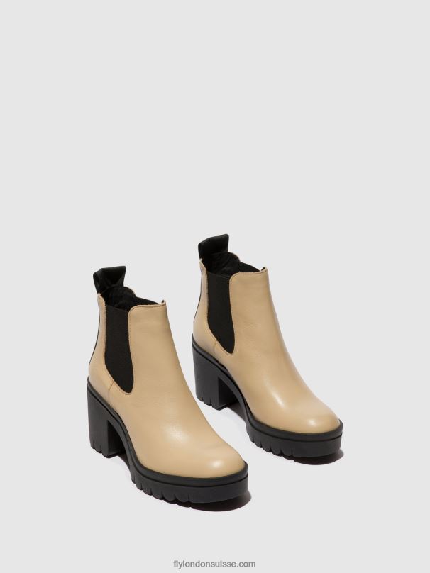 860NR119 bottines chelsea tope520 Fly London beige femmes