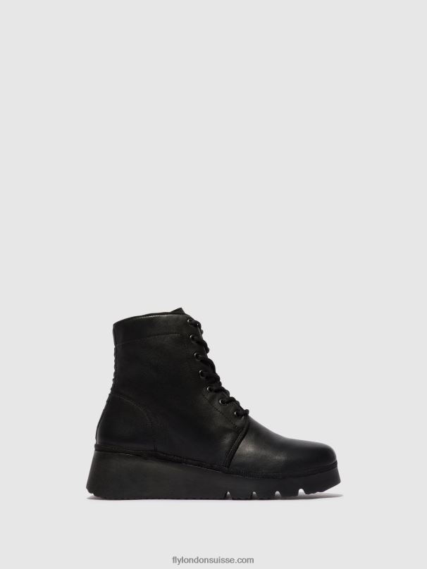 860NR11 bottines à lacets pall404 Fly London noir femmes