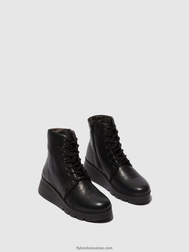 860NR11 bottines à lacets pall404 Fly London noir femmes