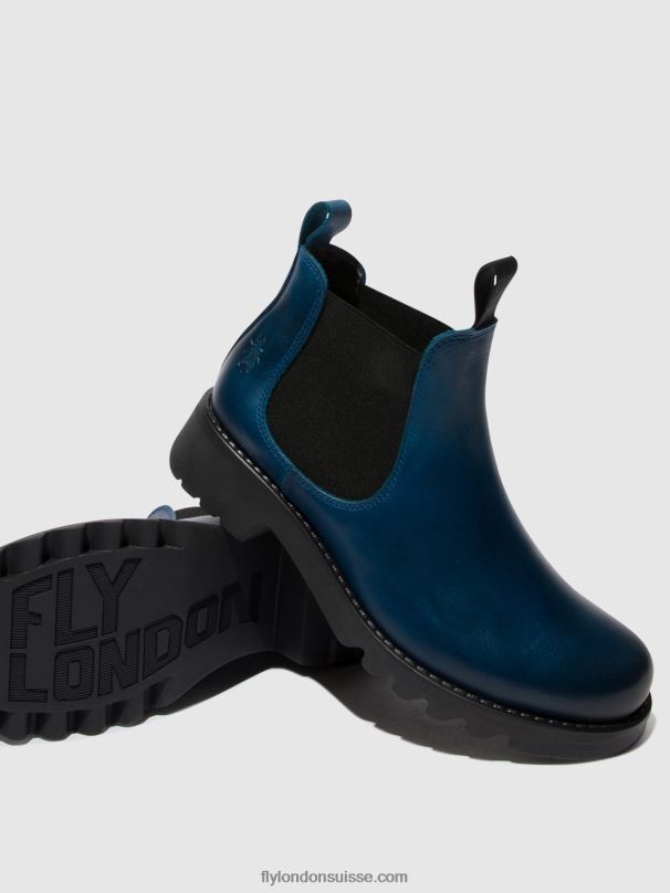 860NR123 bottines chelsea rika894 Fly London bleu roi (semelle noire) femmes