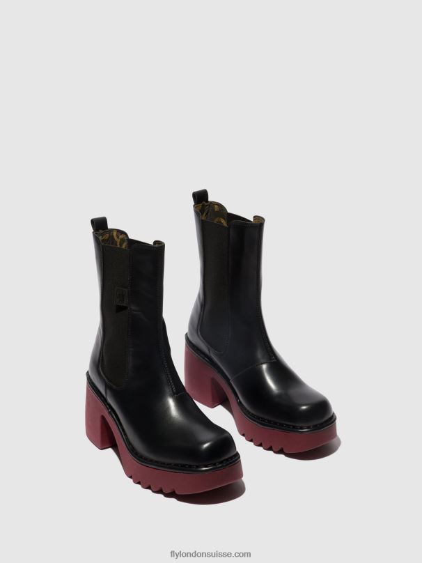 860NR129 bottines chelsea moya25 Fly London noir (semelle de vin) femmes