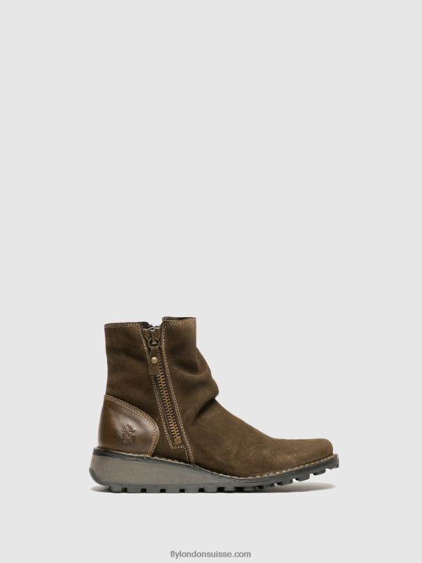 860NR12 bottines zippées mon944 Fly London boue/olive femmes