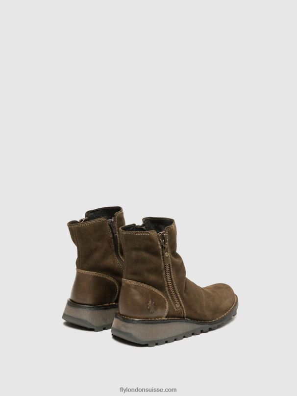 860NR12 bottines zippées mon944 Fly London boue/olive femmes