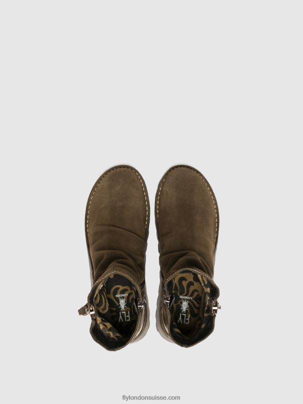 860NR12 bottines zippées mon944 Fly London boue/olive femmes