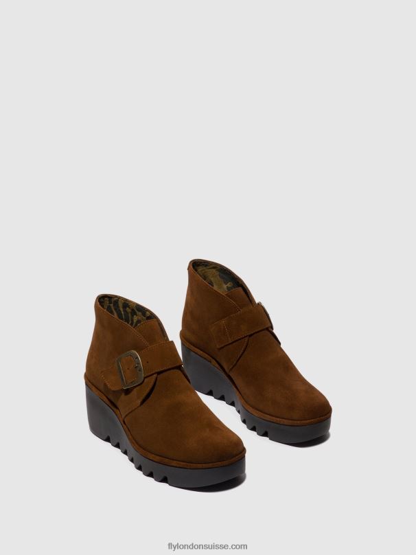860NR150 bottines à boucle birt397 Fly London chameau femmes
