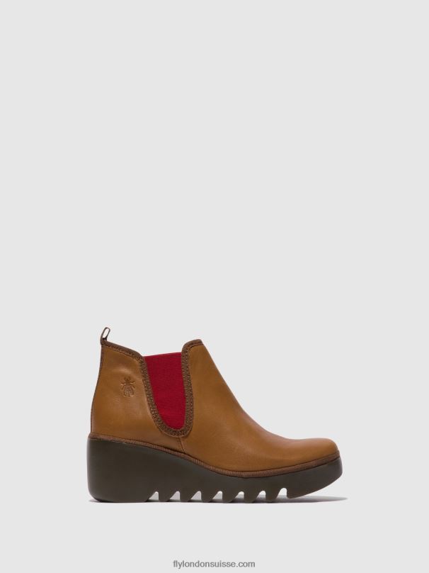 860NR152 bottines chelsea byne349 Fly London cuoio (élastique rouge) femmes